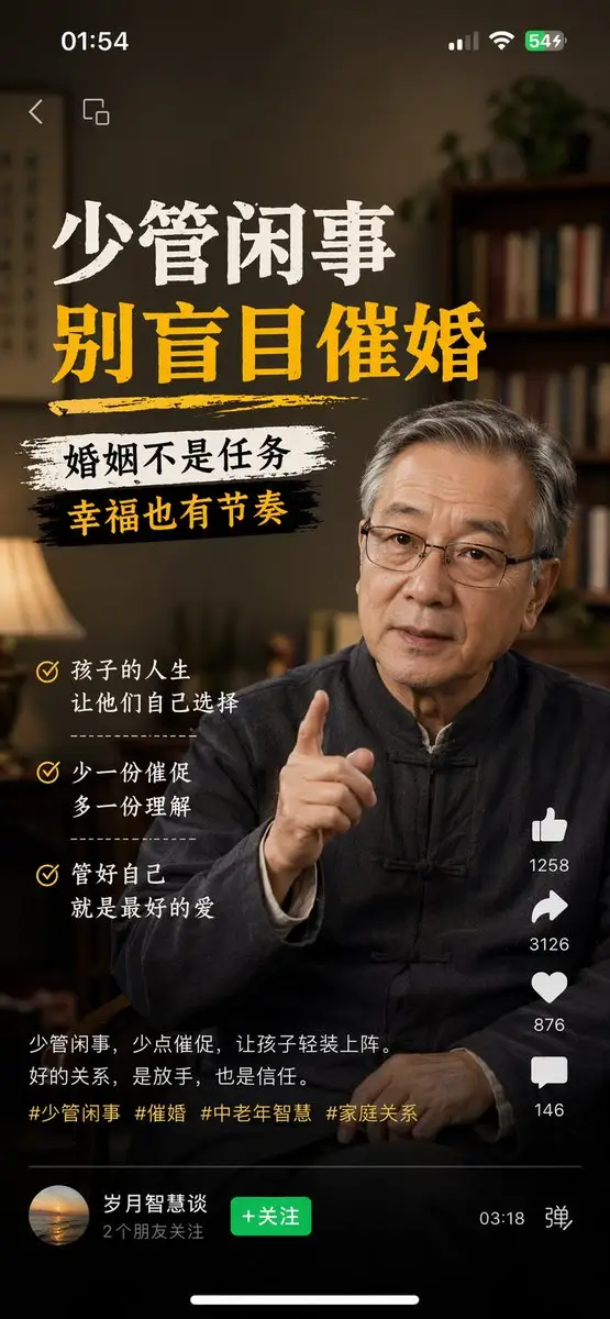拒绝盲目催婚的暖心视频号截图