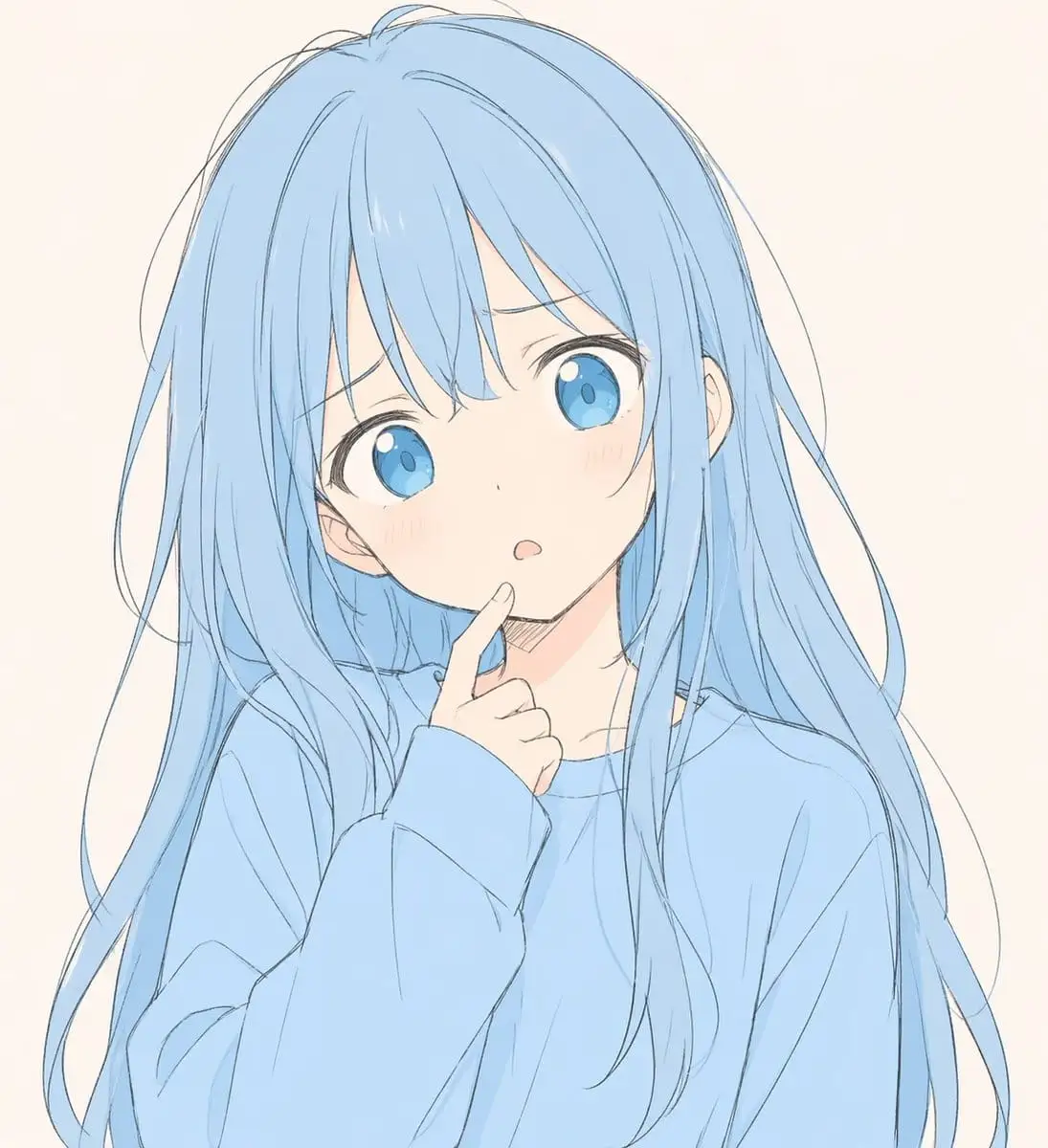 柔和蓝色动漫少女肖像生成器