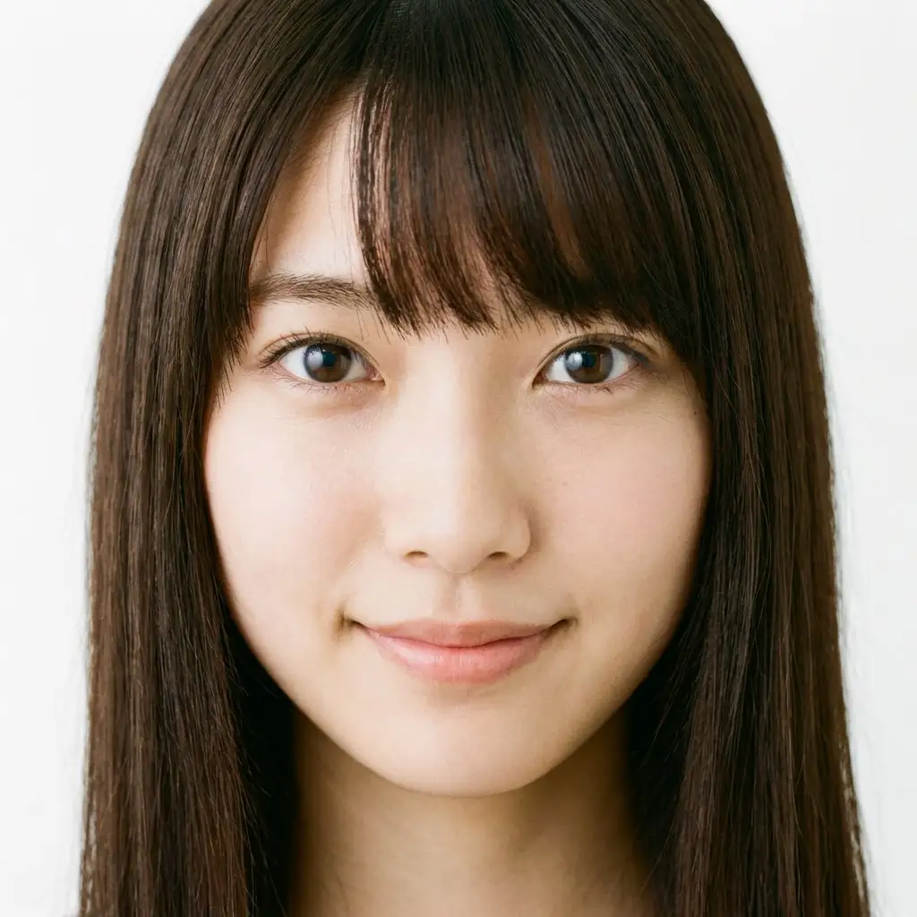 日本年轻女性脸部特写