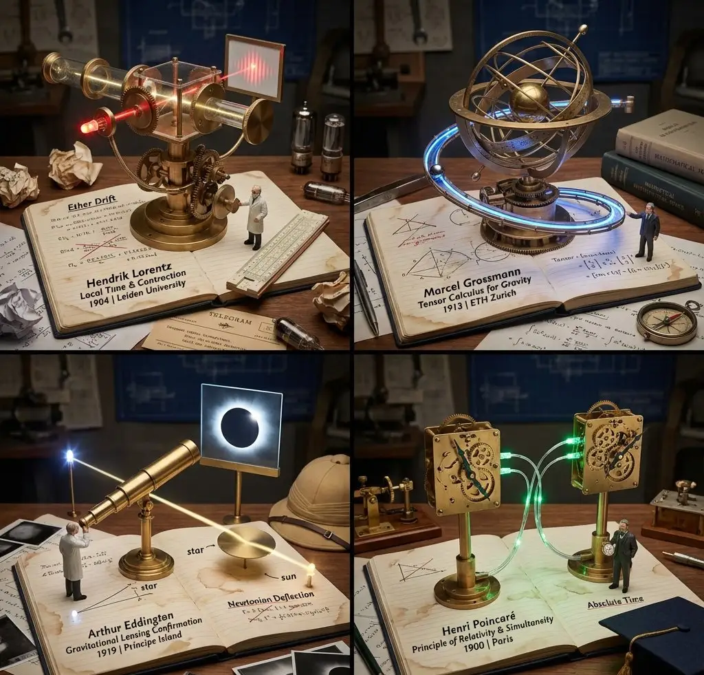 实验室笔记本中的科学发现动态雕塑