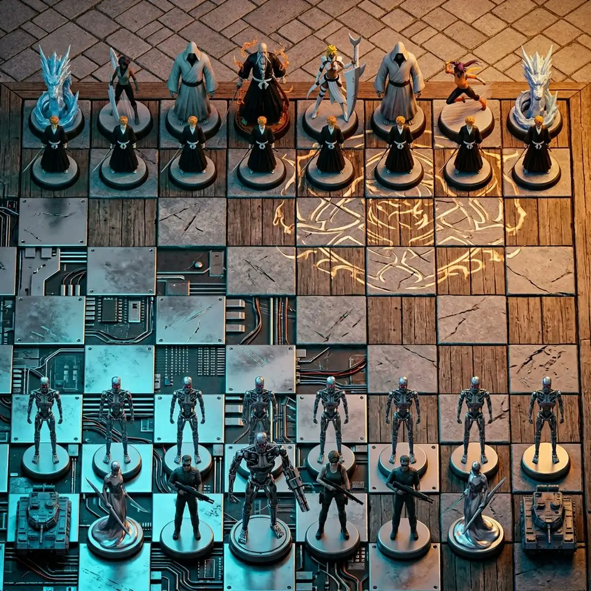 超现实等距3D国际象棋，对立阵营