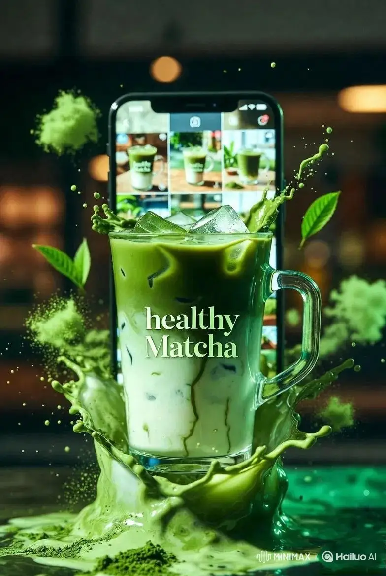 高端冰抹茶拿铁产品摄影