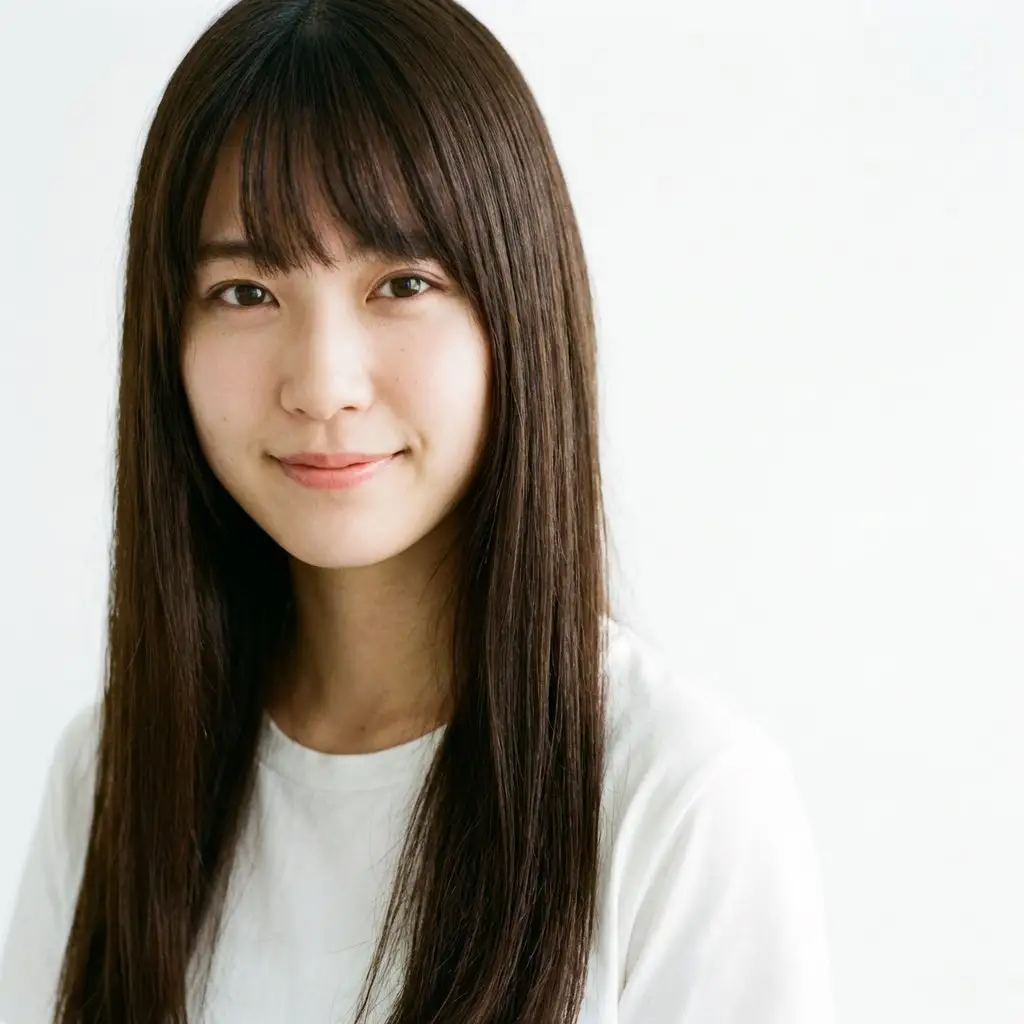 日本年轻女性特写肖像