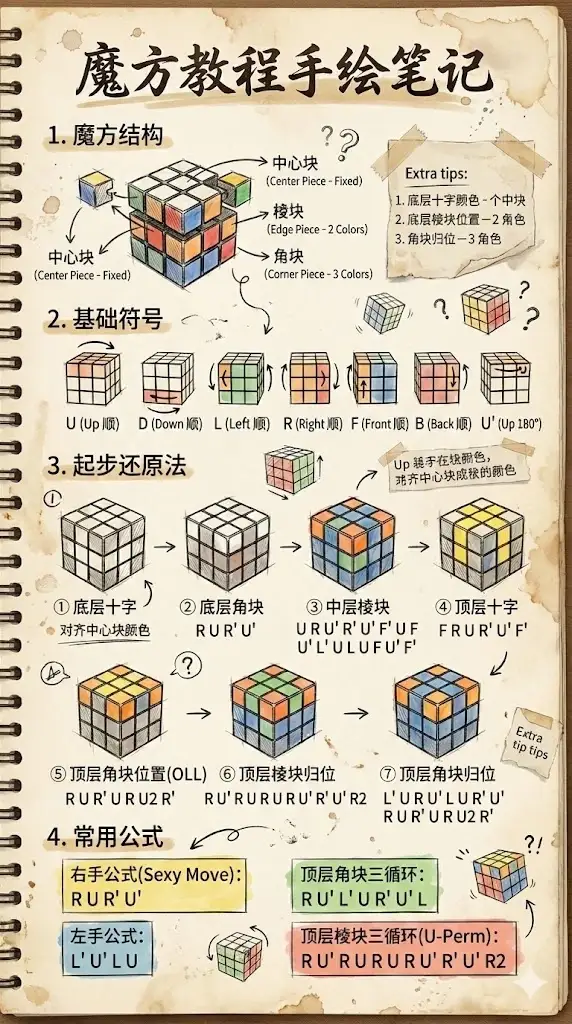魔方教程手绘笔记