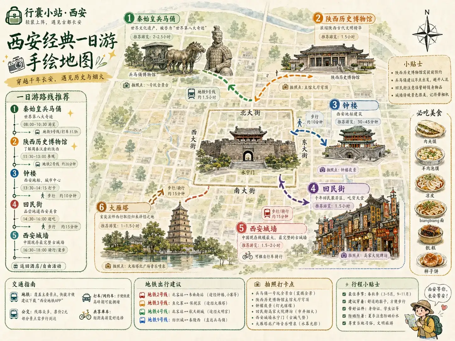 行囊小站西安旅行地图