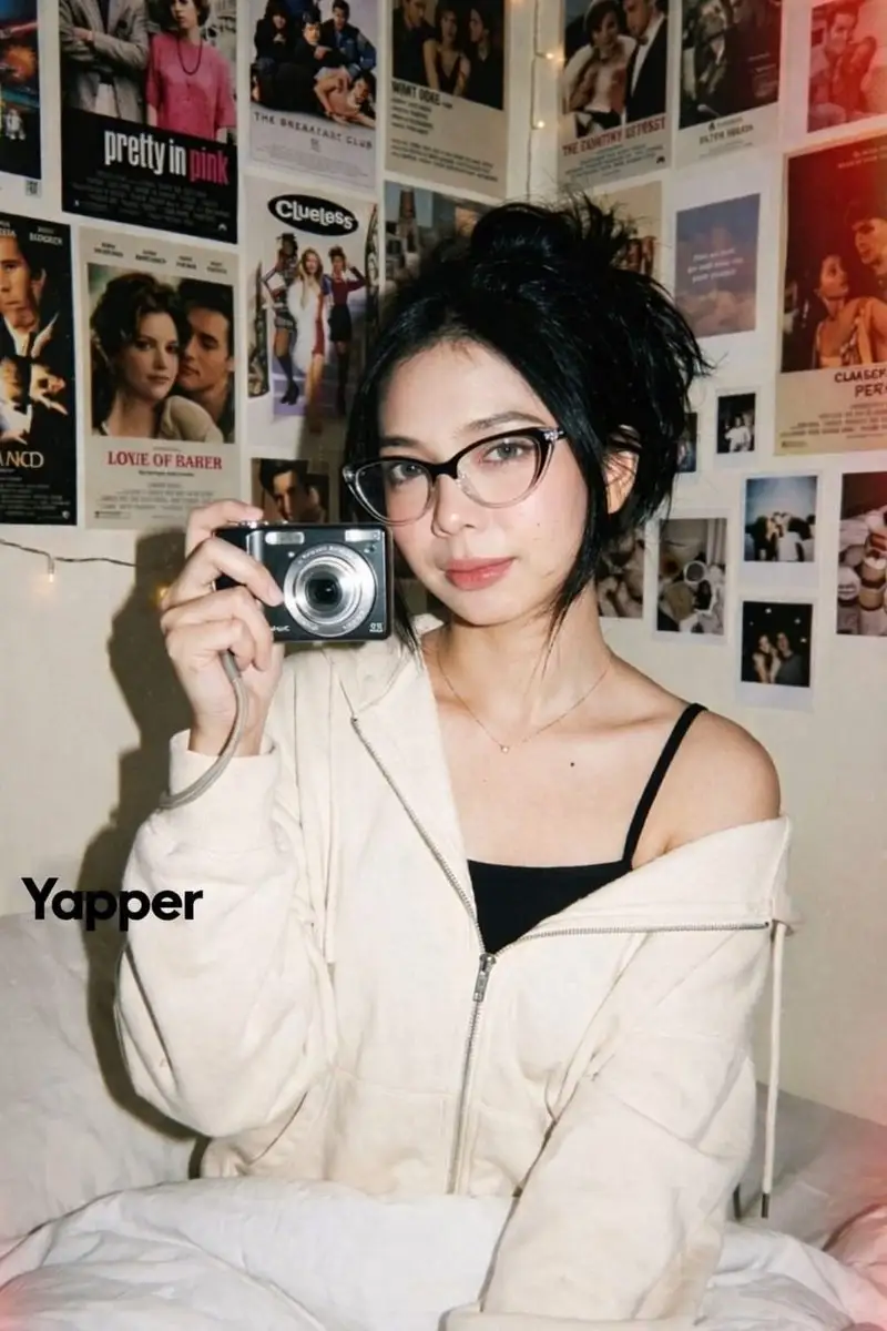 Y2K 数码相机人像与美学房间布景