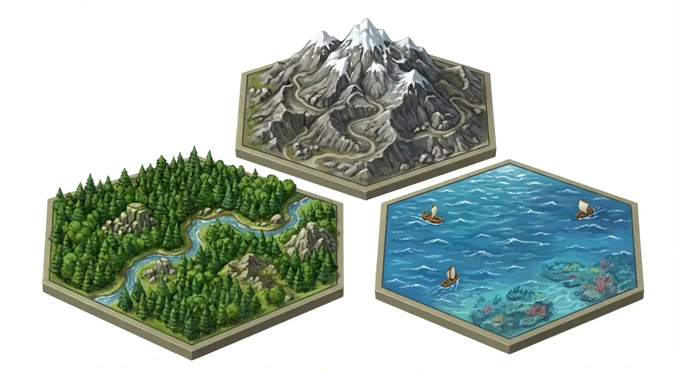 地图地块集合 (Hexagonal Map Tiles)