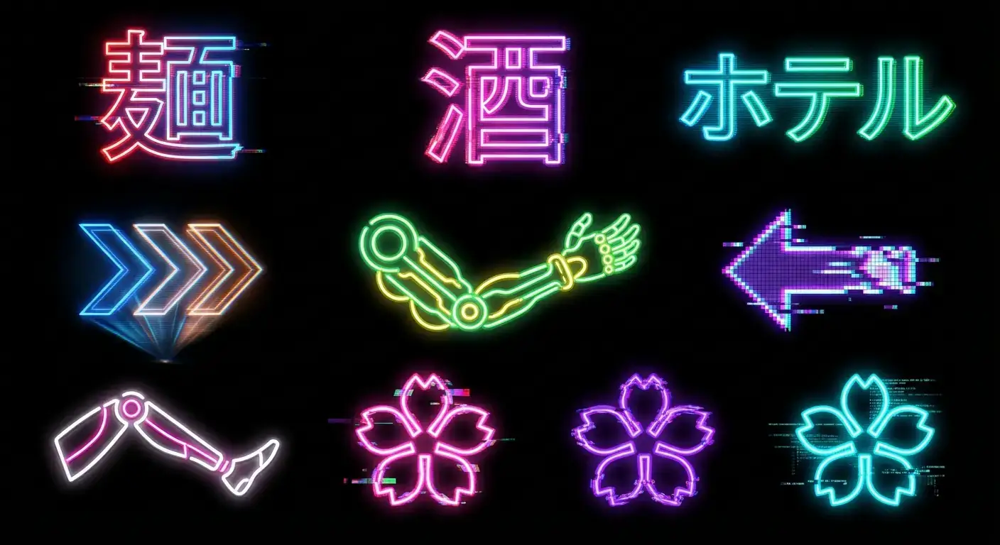 赛博朋克霓虹招牌 (Neon Signage)