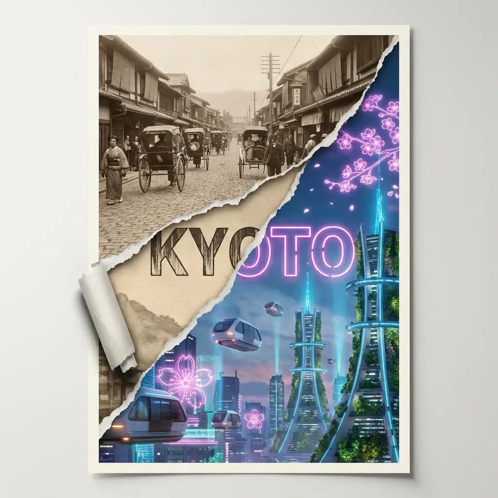 京都穿越:撕裂海报中的古今