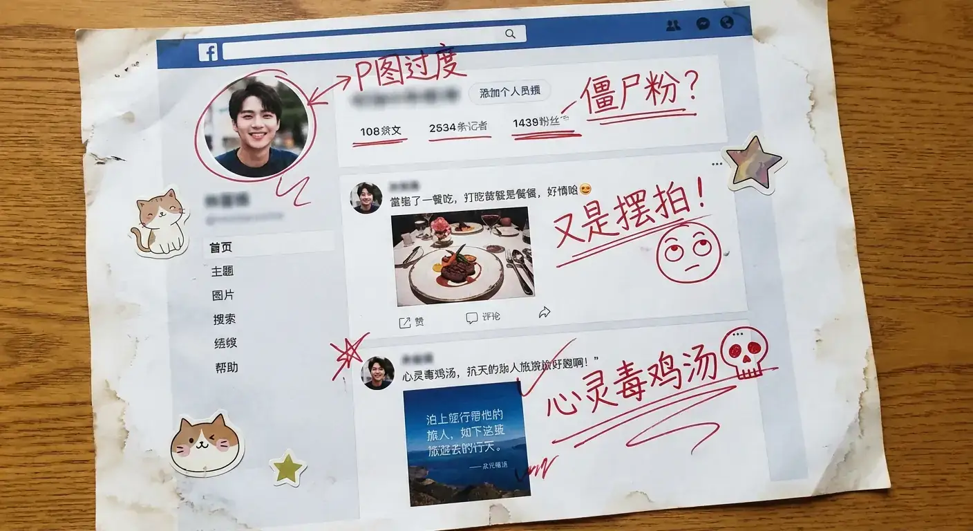 社交媒体资料红笔吐槽:打印截图配手写批注