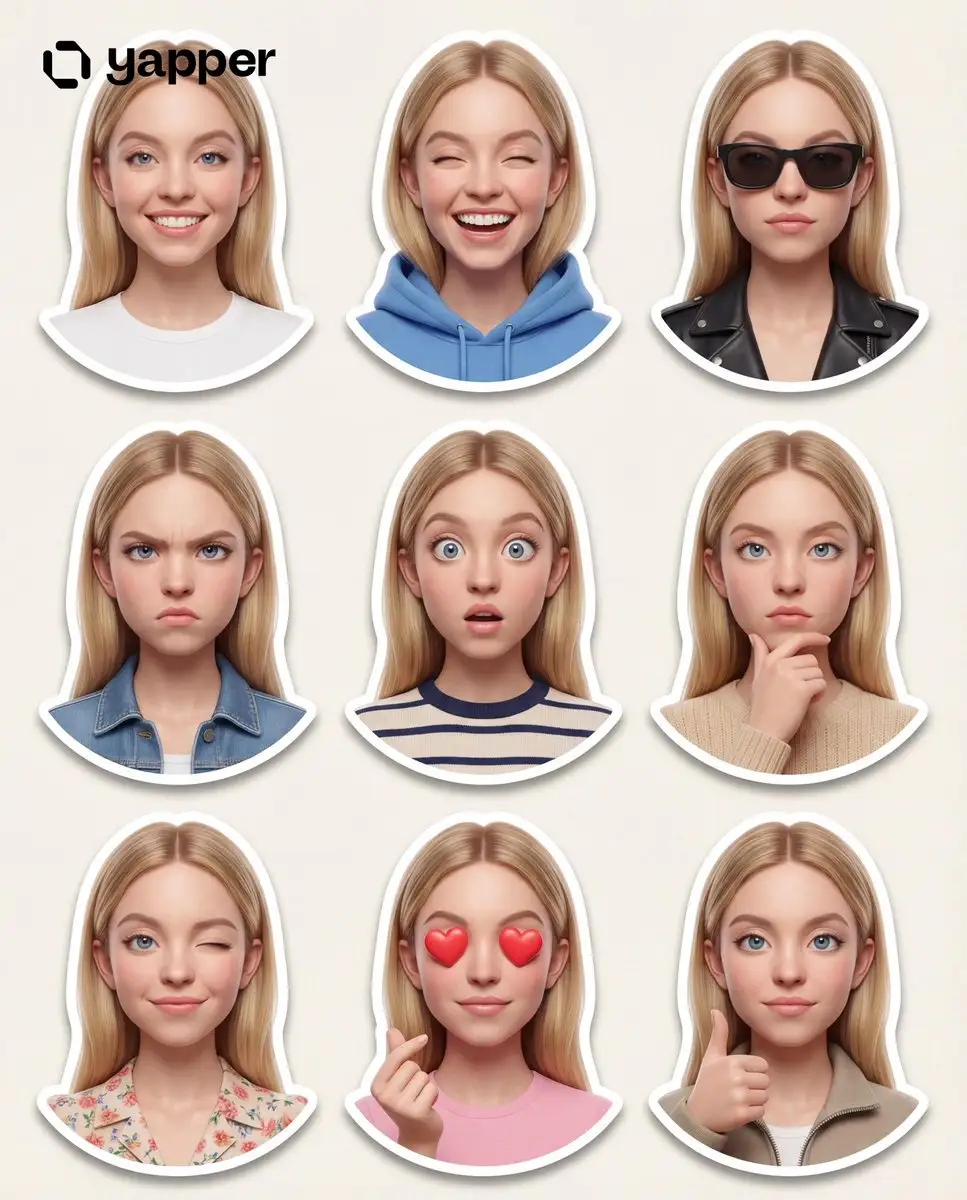 皮克斯风格3D人物贴纸套装