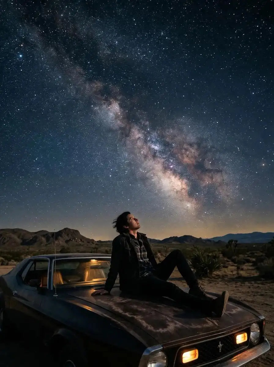 星空下的电影感肖像