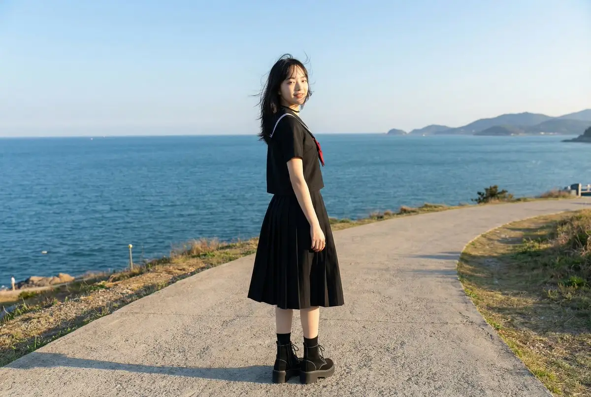 水手服少女游览各地风光