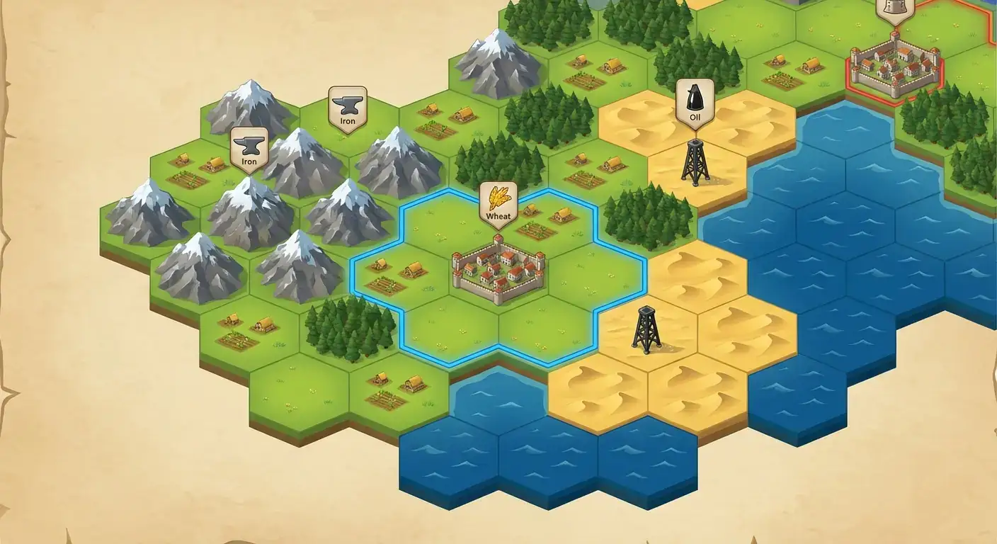 4X 策略游戏六边形网格地图 (SLG / Hex Grid)