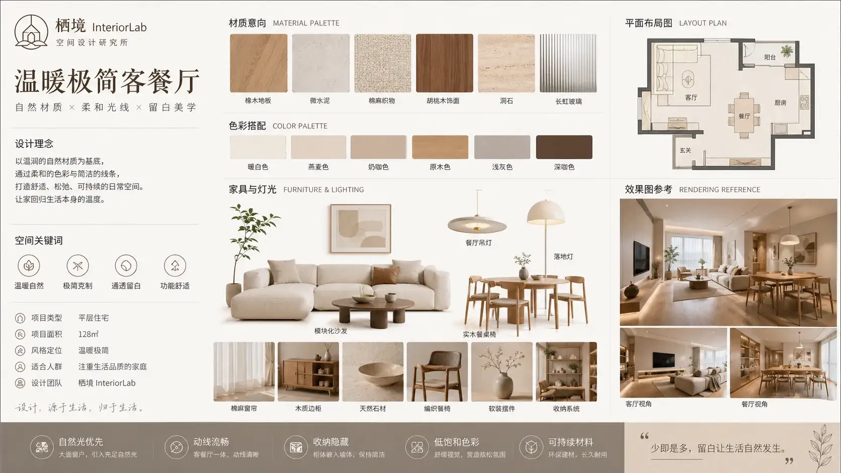 栖境客餐厅室内设计 Moodboard