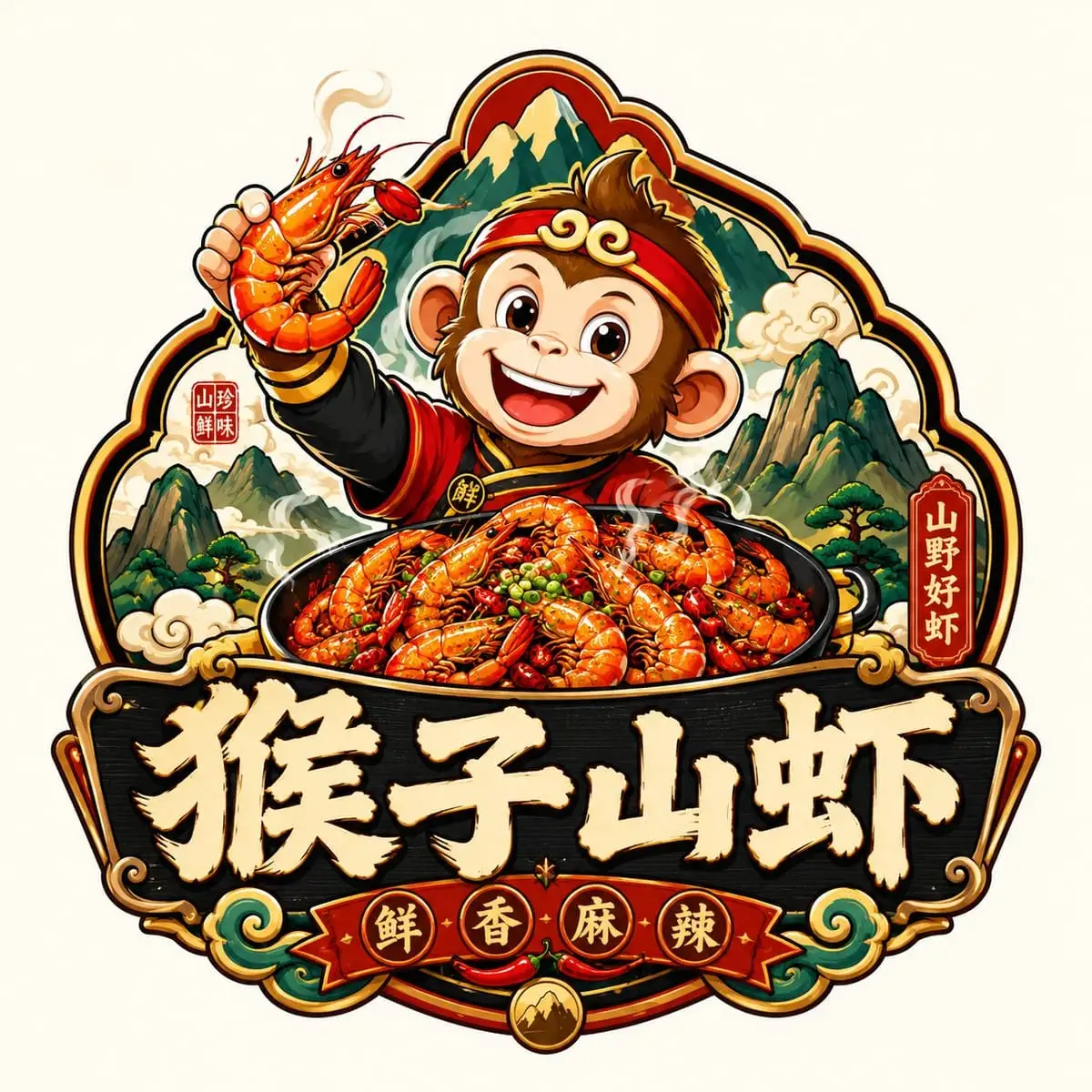 国潮风餐饮徽章Logo设计|打造爆款品牌视觉