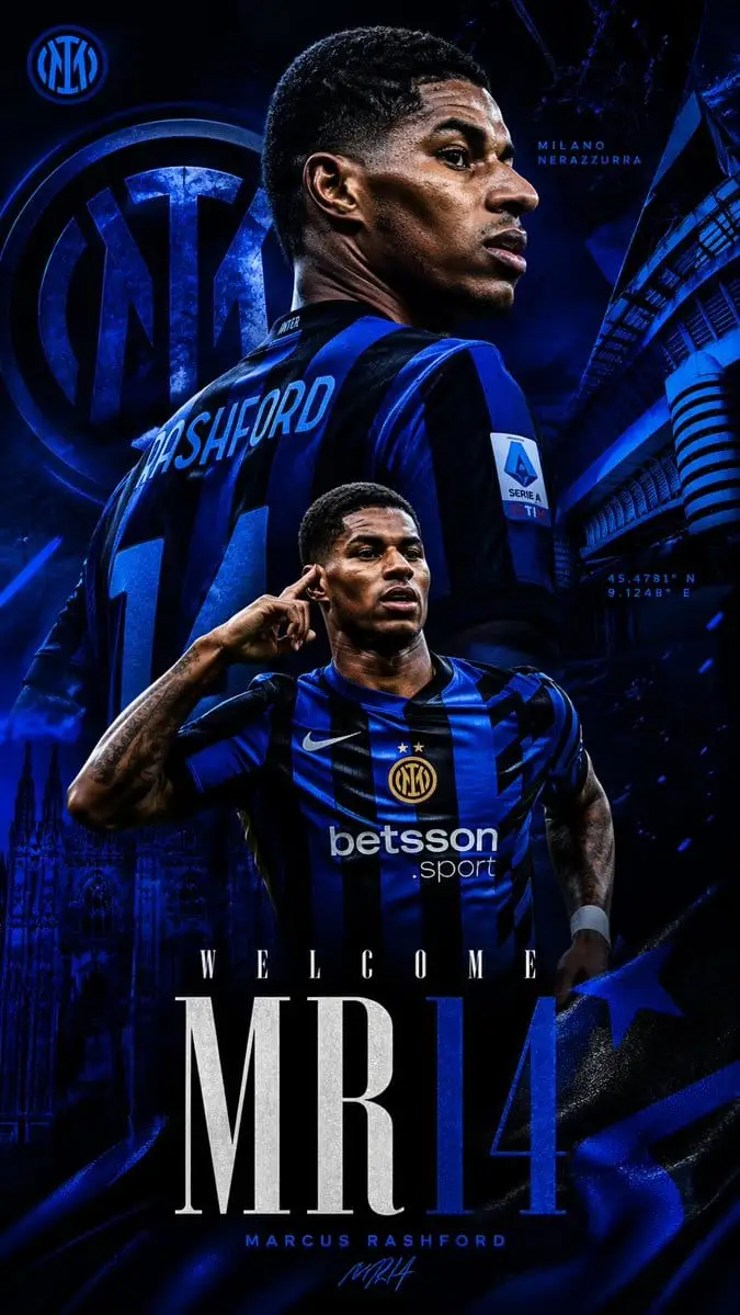Marcus Rashford 国际米兰手机壁纸 | 足球球星高清设计