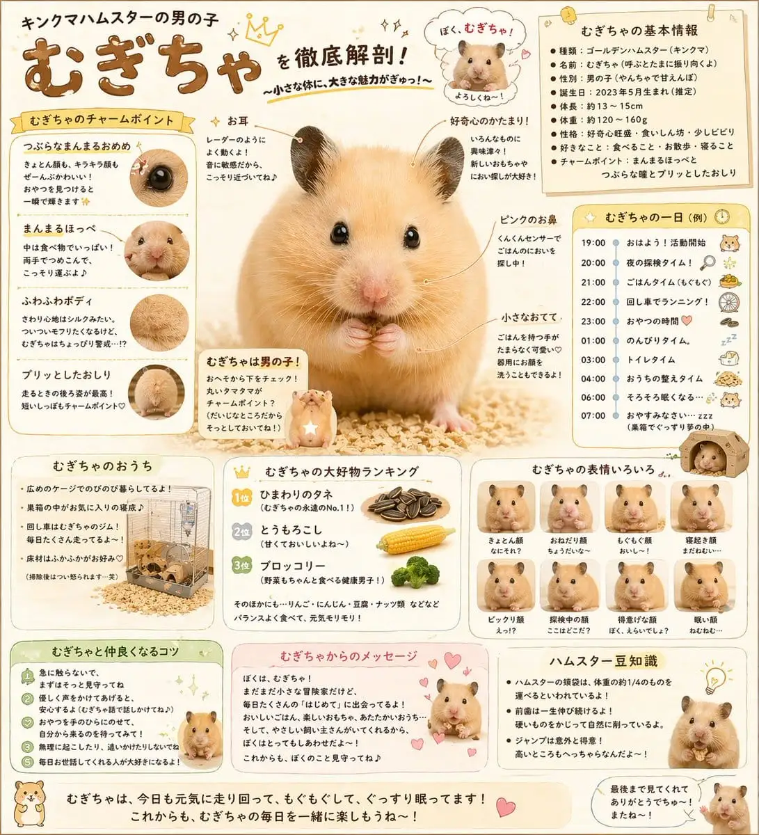 可爱日系仓鼠信息图海报生成器