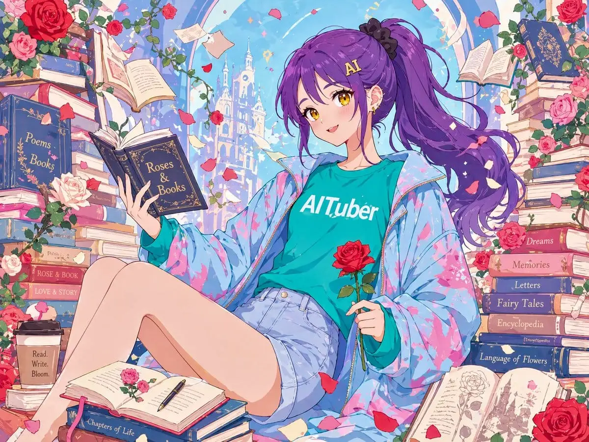 动漫风玫瑰书籍片尾插画 | 春日纪念视觉
