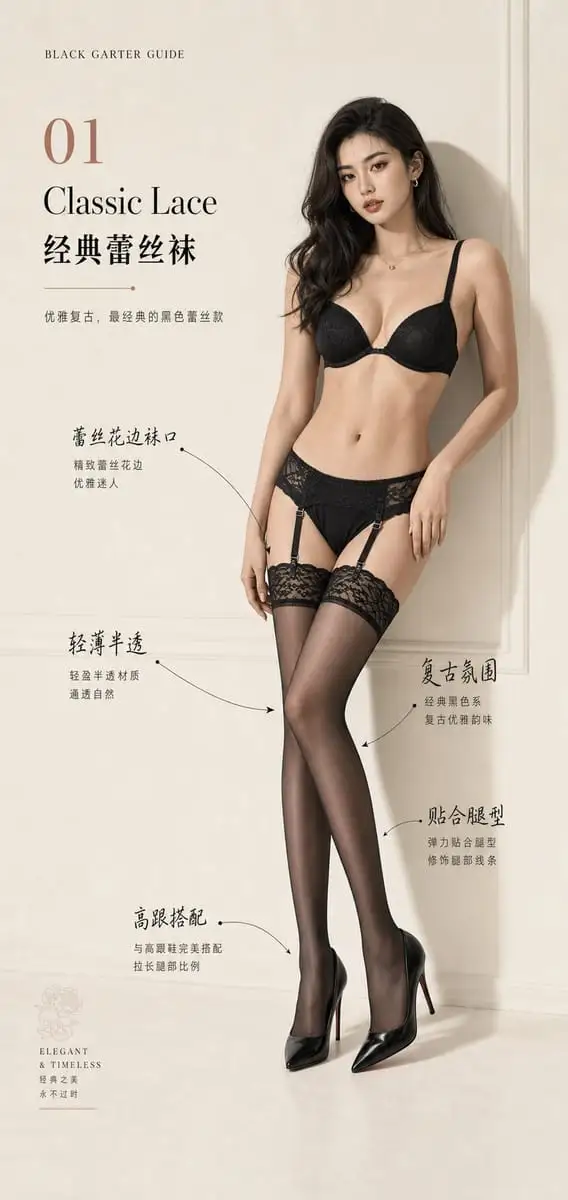 黑色丝袜/吊带袜单款图鉴 | 8张高级时尚视觉