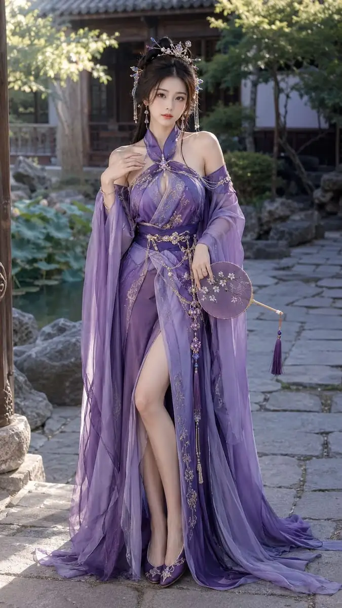 性感宋风汉服美女AI写真