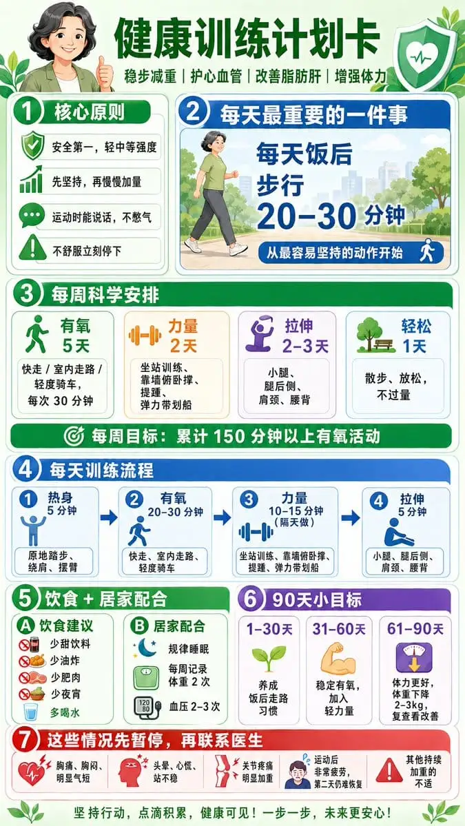 90天健康管理计划卡,从体检报告到行动路线