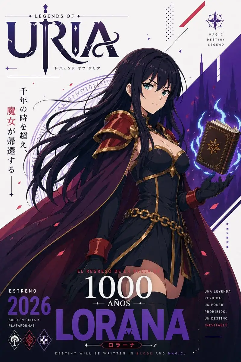 奇幻动漫女巫电影海报生成器