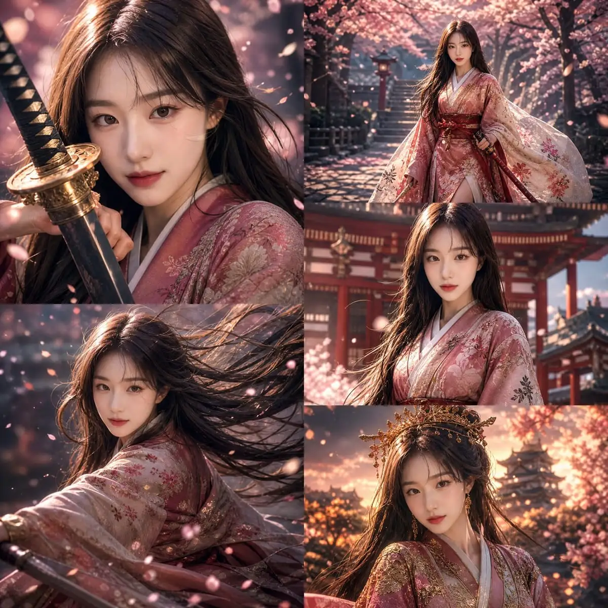 樱花与刀光:日系动漫武士公主电影级时尚大片