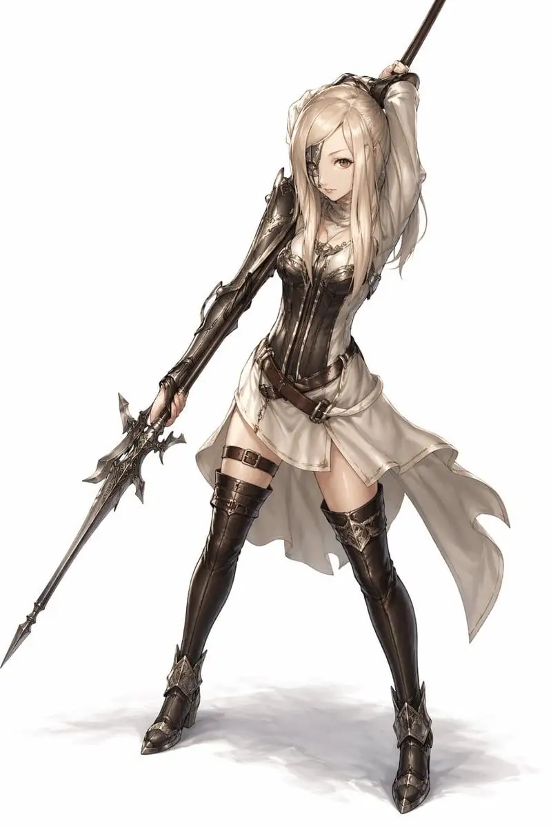 优雅暗黑风·动漫女枪兵全身概念设计