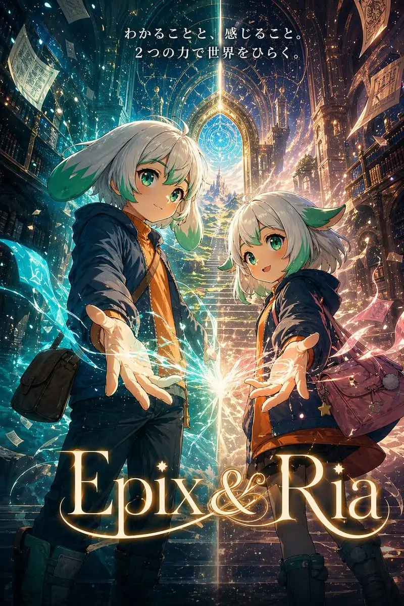 Epix & Ria 奇幻图书馆海报 | 电影质感动漫宣传图