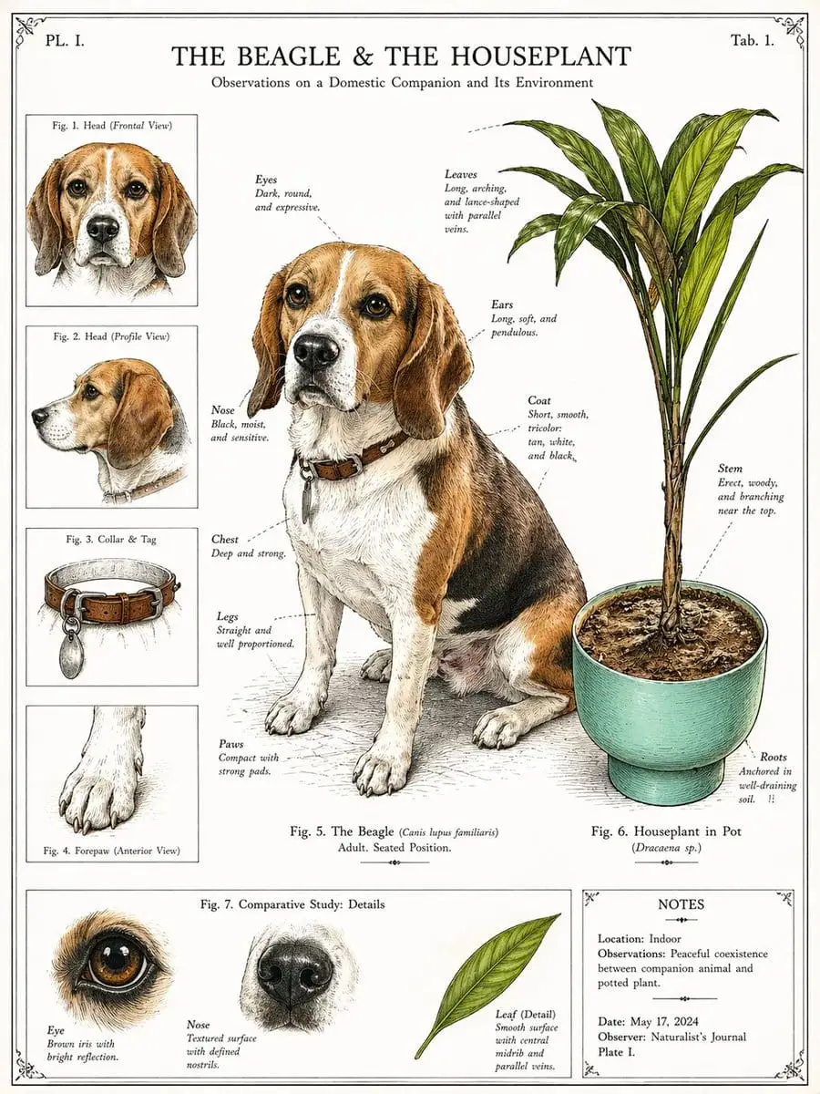 复古博物学:比格犬与植物经典图鉴