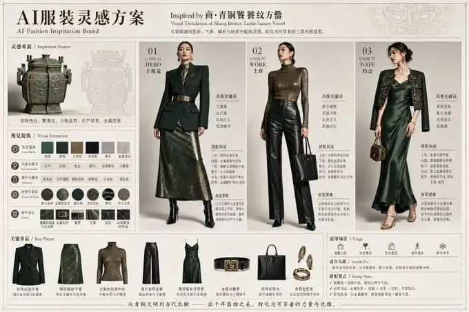 AI服装穿搭灵感方案 - 专业时尚提案板生成器