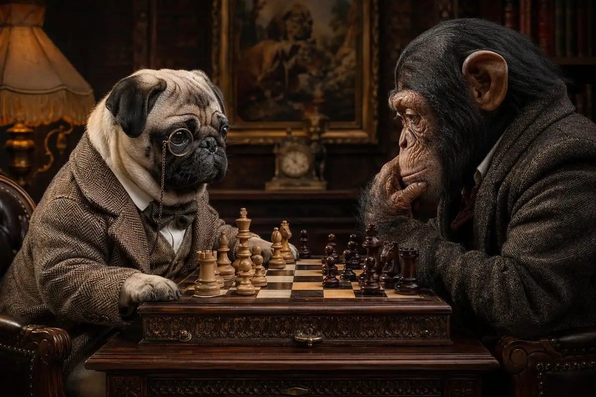 维多利亚动物对弈:拟人化象棋肖像