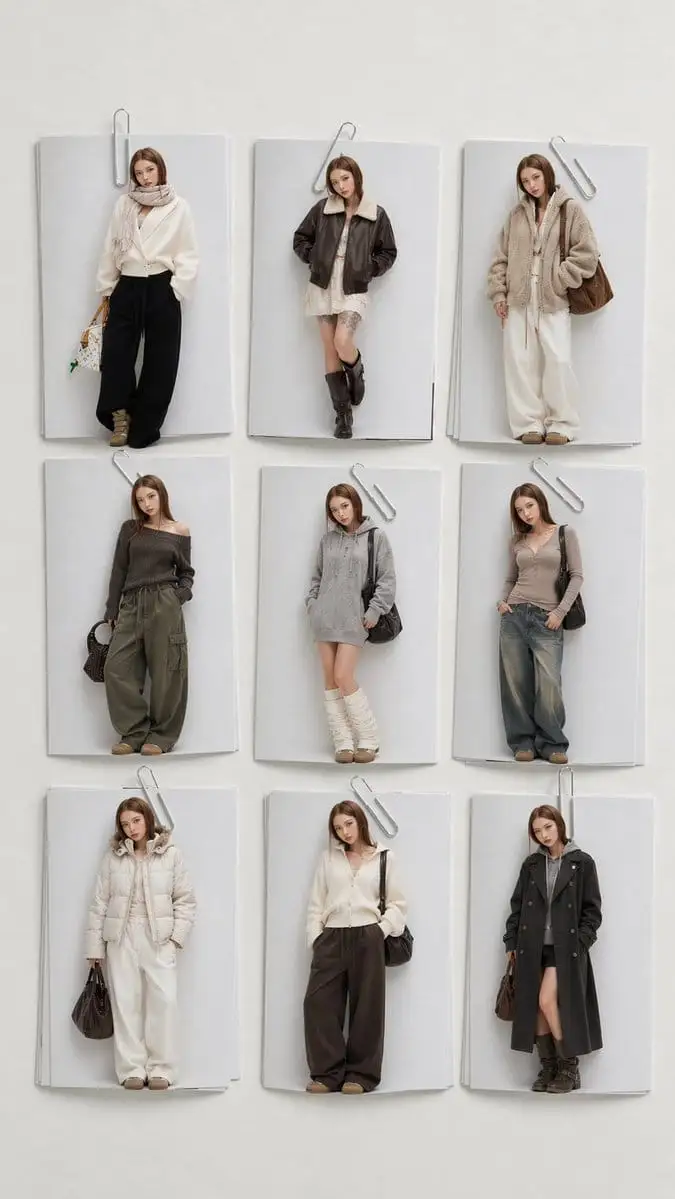 极简韩系穿搭｜9宫格时尚拼贴Lookbook