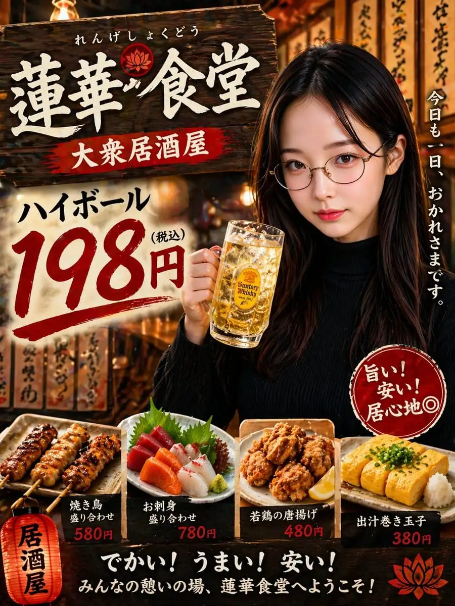 日式居酒屋 Highball 电影感海报设计