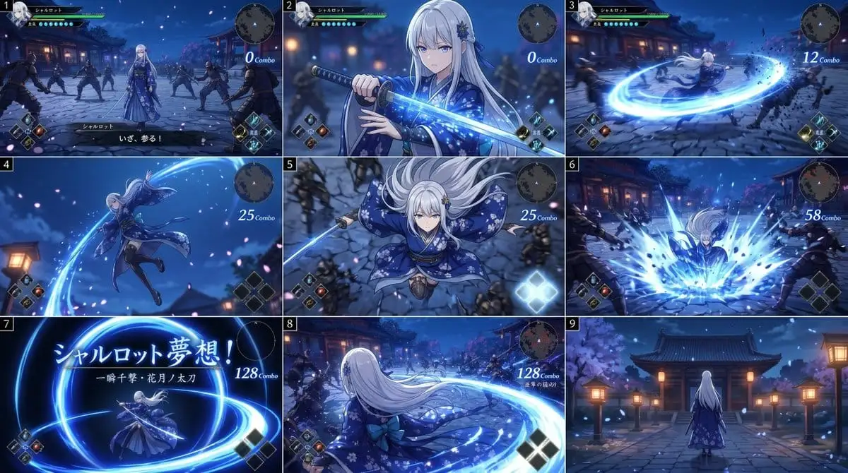 动漫RPG剑术攻击·电影感九宫格