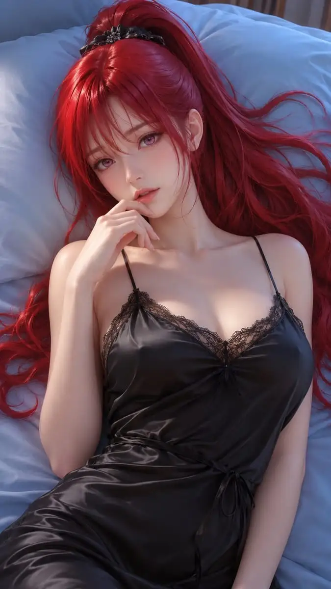 红发少女·缎面睡房|高级3D二次元角色渲染