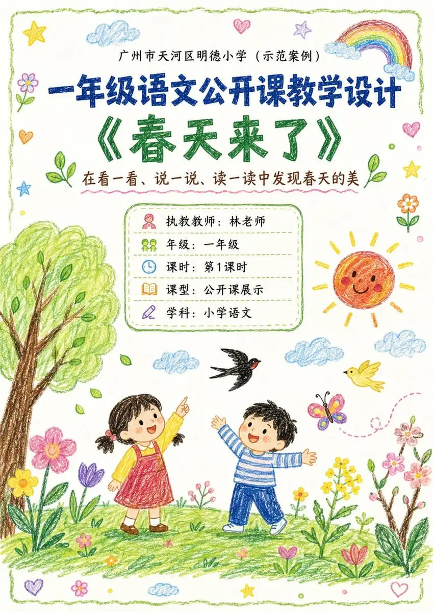 蜡笔风教案:一键生成公开课可视化教案设计