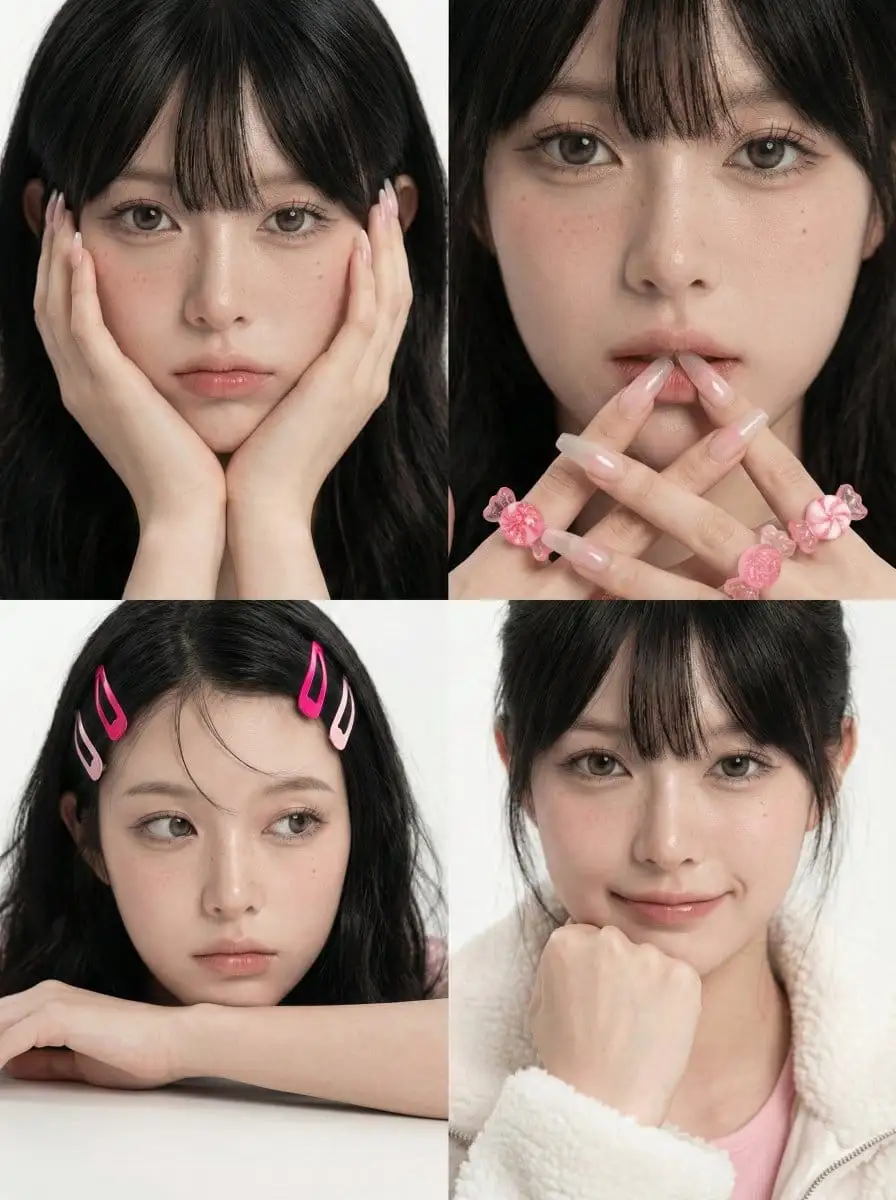 2x2 美妆人像拼图:四格高端质感拍摄