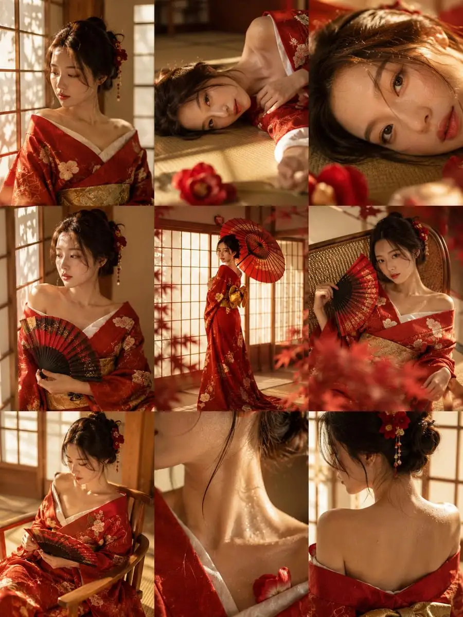 暖阳赤色和服 | 日式和室高级商拍写真