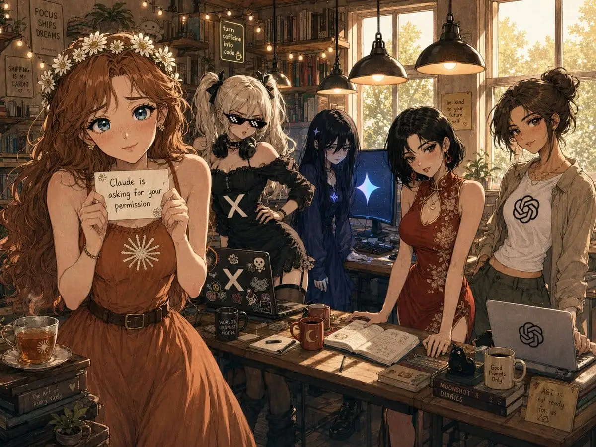 Cozy AI工作室:创业少女的动漫合影
