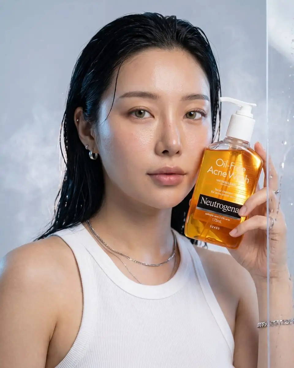 露得清祛痘洁面乳·超写实奢华广告海报