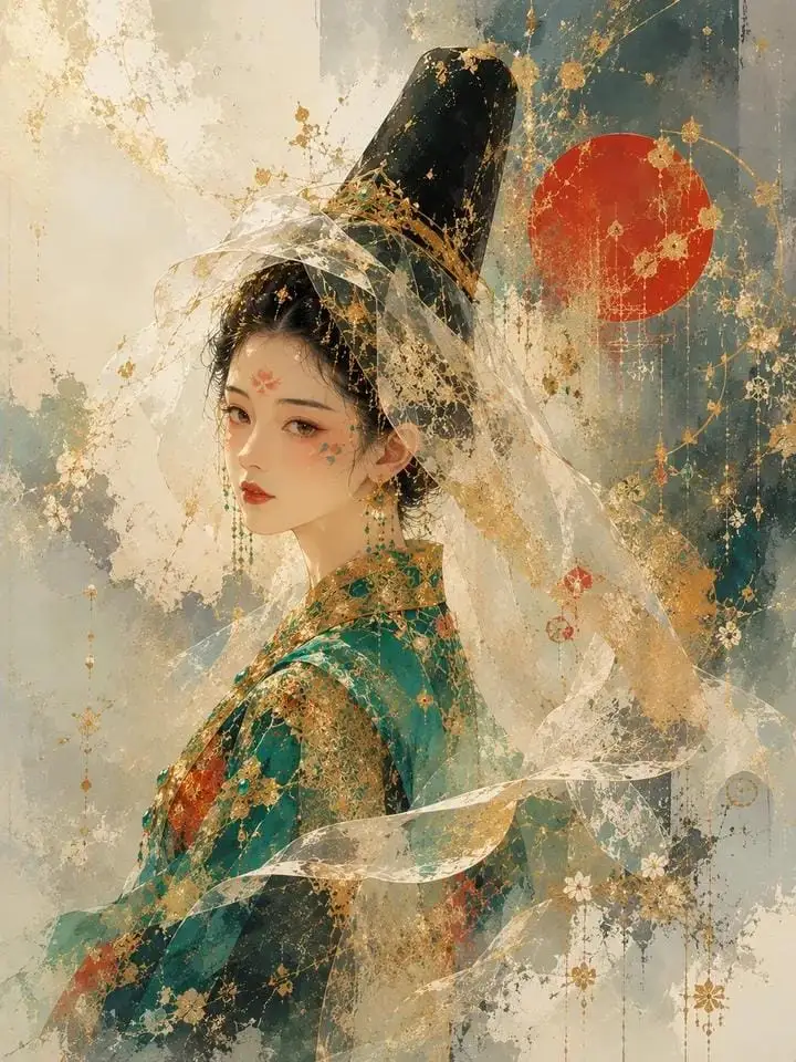 空灵韩服公主 · 梦幻水彩肖像