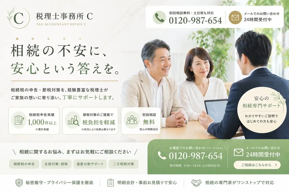 日本遗产税LP首屏设计 | 高端税务咨询落地页