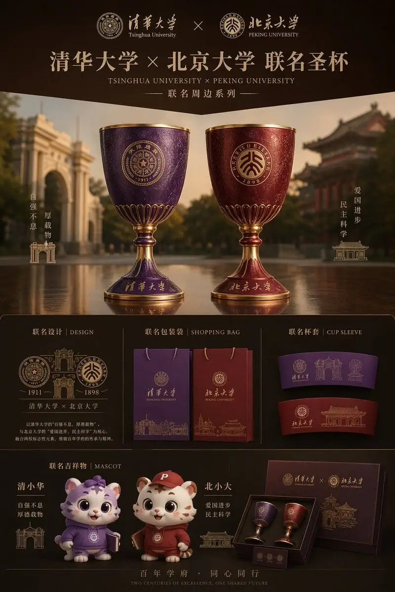 清华北大联名礼品海报 | 顶尖学府纪念品设计
