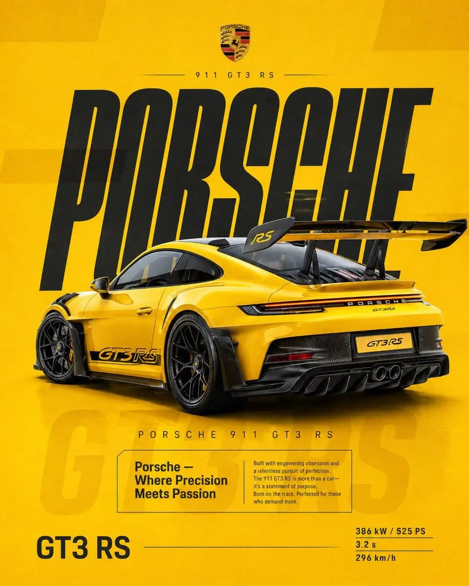 保时捷911 GT3 RS vs 宝马M4 CSL 竞速海报