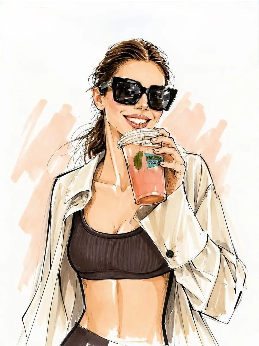 Vogue极简风时尚插画:优雅手绘素描生成
