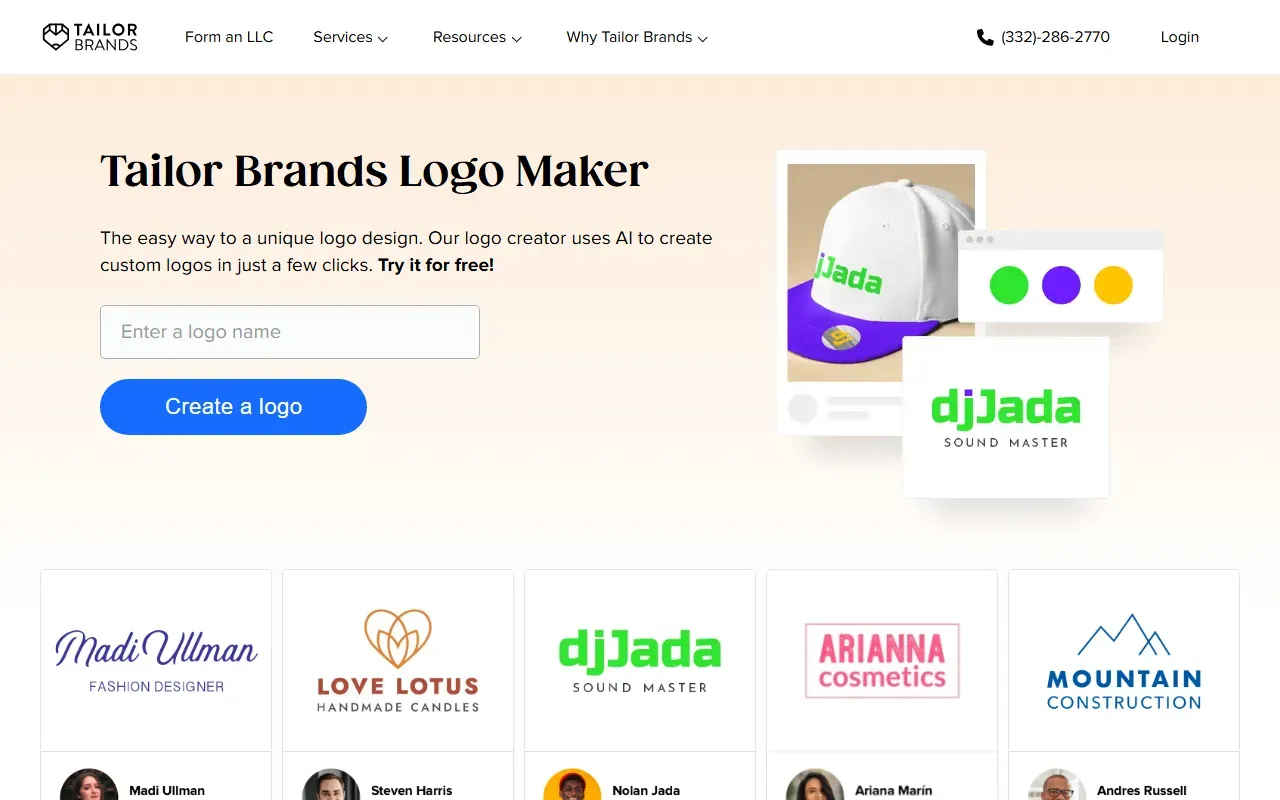 Tailorbrands 截图